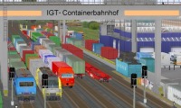 Containerzug-Bahnhof